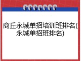 商丘永城单招培训班排名(永城单招班排名)