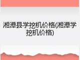 湘潭县学挖机价格(湘潭学挖机价格)
