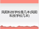 凤阳科技学校是几本(凤阳科技学校几本)