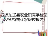 辽源东辽县农业职高学校怎么报名(东辽农职校报名)