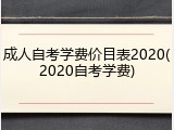 成人自考学费价目表2020(2020自考学费)
