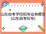 山东自考学校和专业有哪些(山东自考校专)