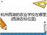 杭州西湖的农业学校在哪里(西湖农校位置)