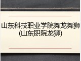山东科技职业学院舞龙舞狮(山东职院龙狮)