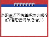 洛阳瀍河回族单招培训哪个好(洛阳瀍河单招培训)