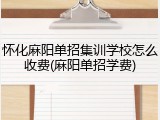 怀化麻阳单招集训学校怎么收费(麻阳单招学费)