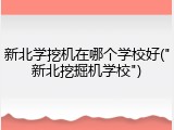 新北学挖机在哪个学校好("新北挖掘机学校")