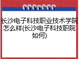 长沙电子科技职业技术学院怎么样(长沙电子科技职院如何)