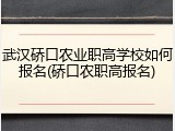 武汉硚口农业职高学校如何报名(硚口农职高报名)