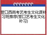营口西高考艺考生文化课补习班推荐(营口艺考生文化补习)