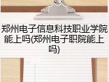 郑州电子信息科技职业学院能上吗(郑州电子职院能上吗)
