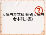 天津自考本科流程(天津自考本科步骤)