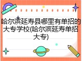 哈尔滨延寿县哪里有单招的大专学校(哈尔滨延寿单招大专)