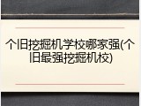 个旧挖掘机学校哪家强(个旧最强挖掘机校)
