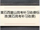 黄石西塞山高考补习收费标准(黄石高考补习收费)