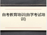 自考教育培训(自学考试培训)