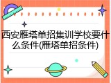 西安雁塔单招集训学校要什么条件(雁塔单招条件)