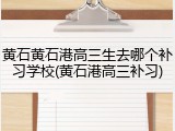 黄石黄石港高三生去哪个补习学校(黄石港高三补习)