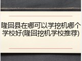 隆回县在哪可以学挖机哪个学校好(隆回挖机学校推荐)