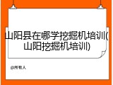 山阳县在哪学挖掘机培训(山阳挖掘机培训)