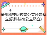 泉州科技职校是公立还是私立(泉科技校公立私立)