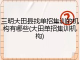 三明大田县找单招集训的机构有哪些(大田单招集训机构)