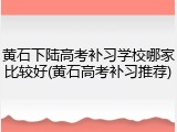 黄石下陆高考补习学校哪家比较好(黄石高考补习推荐)