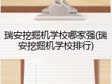 瑞安挖掘机学校哪家强(瑞安挖掘机学校排行)