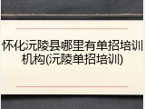 怀化沅陵县哪里有单招培训机构(沅陵单招培训)