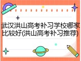 武汉洪山高考补习学校哪家比较好(洪山高考补习推荐)