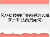 风华科技的行业前景怎么样(风华科技前景如何)