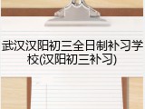 武汉汉阳初三全日制补习学校(汉阳初三补习)