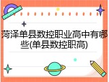 菏泽单县数控职业高中有哪些(单县数控职高)