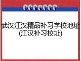 武汉江汉精品补习学校地址(江汉补习校址)