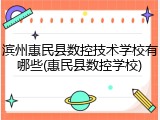 滨州惠民县数控技术学校有哪些(惠民县数控学校)