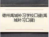 德州禹城补习学校口碑(禹城补习口碑)