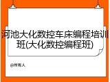 河池大化数控车床编程培训班(大化数控编程班)