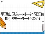 平顶山卫东一对一补习班价格(卫东一对一补课价)