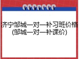 济宁邹城一对一补习班价格(邹城一对一补课价)