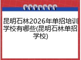 昆明石林2026年单招培训学校有哪些(昆明石林单招学校)