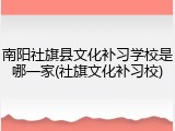 南阳社旗县文化补习学校是哪一家(社旗文化补习校)
