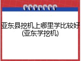 亚东县挖机上哪里学比较好(亚东学挖机)