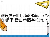 黔东南雷山县单招集训学校在哪里(雷山单招学校地址)