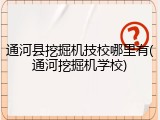 通河县挖掘机技校哪里有(通河挖掘机学校)