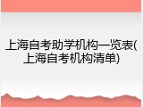 上海自考助学机构一览表(上海自考机构清单)