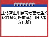 驻马店正阳县高考艺考生文化课补习班推荐(正阳艺考文化班)