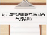 河西单招培训班推荐(河西单招培训)