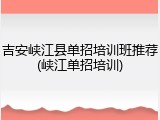 吉安峡江县单招培训班推荐(峡江单招培训)
