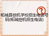 柘城县挖机学校招生电话号码(柘城挖机招生电话)