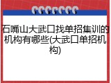 石嘴山大武口找单招集训的机构有哪些(大武口单招机构)